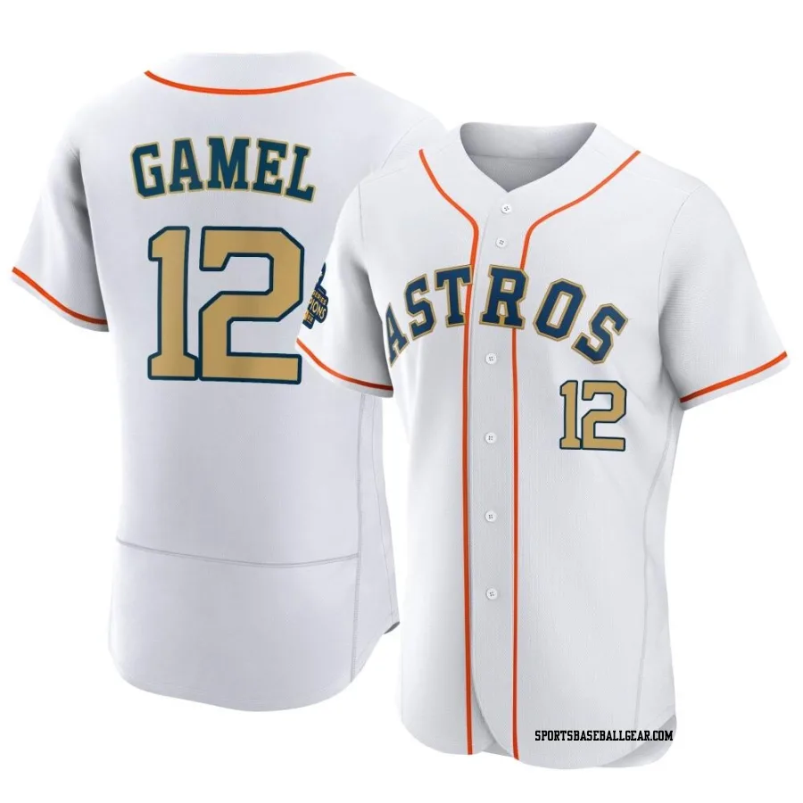 Ben Gamel Men's Houston Astros Gold Game Authentic White 2023 Collection Jersey