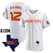 Ben Gamel Men's Houston Astros White Game Authentic 2023 Space City Ready 2 Reign Flex Base Jersey