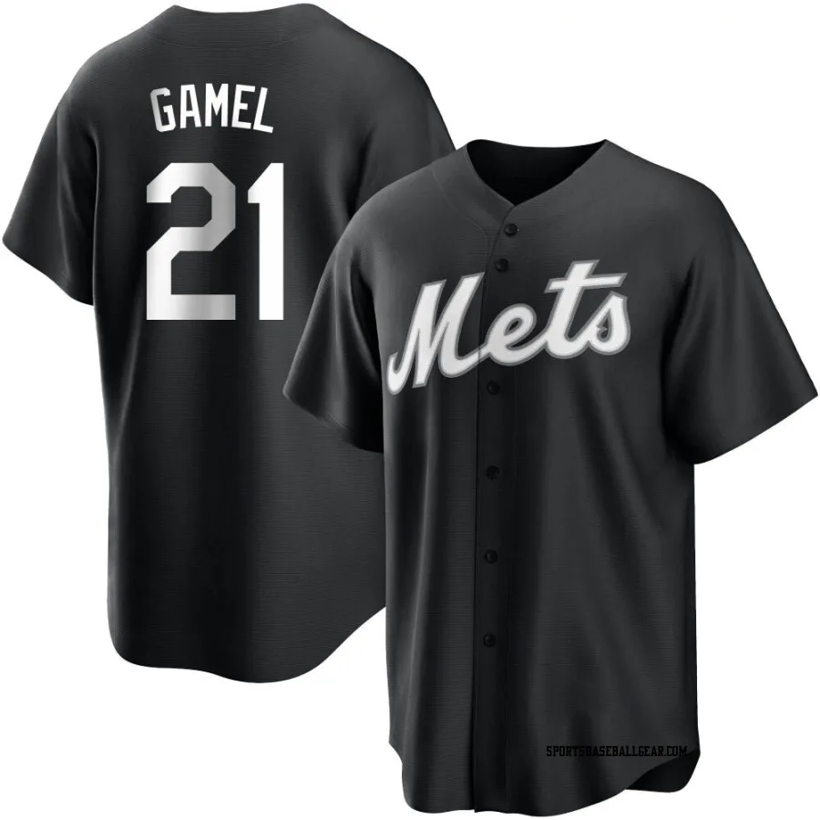 Ben Gamel Men's New York Mets Black/White Game Replica Jersey