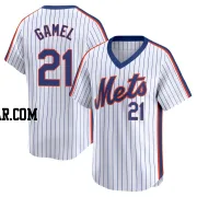 Ben Gamel Men's New York Mets White Limited Cooperstown Collection Jersey