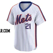 Ben Gamel Men's New York Mets White Limited Cooperstown Collection Jersey