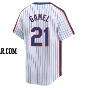 Ben Gamel Men's New York Mets White Limited Cooperstown Collection Jersey