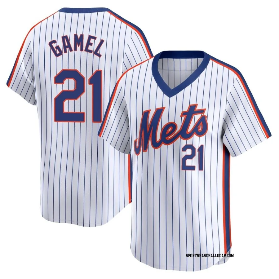 Ben Gamel Men's New York Mets White Limited Cooperstown Collection Jersey