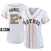 Ben Gamel Women's Houston Astros Gold Game Authentic White 2023 Collection Jersey