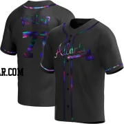 Ben Heller Men's Atlanta Braves Black Holographic Replica Alternate Jersey