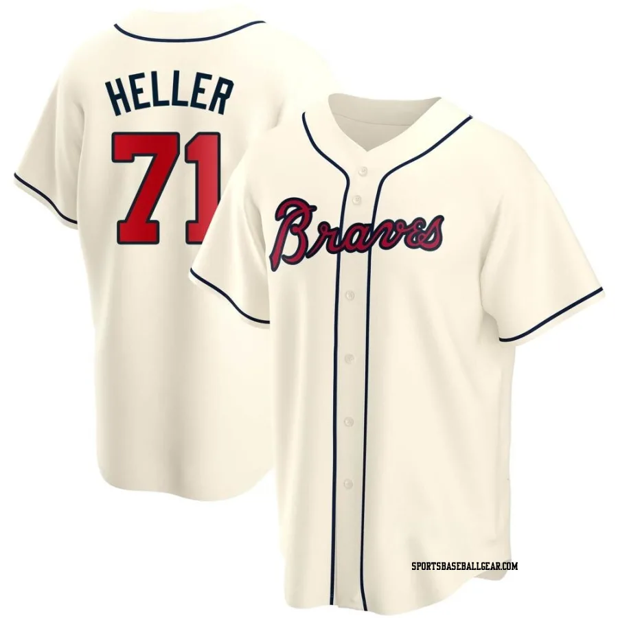 Ben Heller Men's Atlanta Braves Cream Replica Alternate Jersey