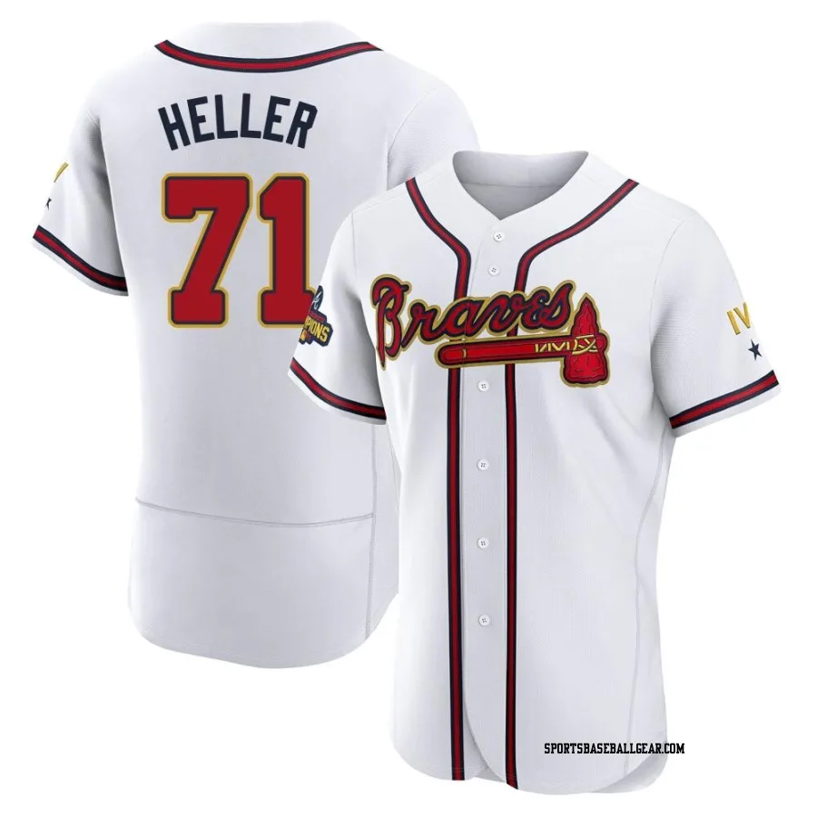 Ben Heller Men's Atlanta Braves Gold Authentic White 2022 Program Jersey