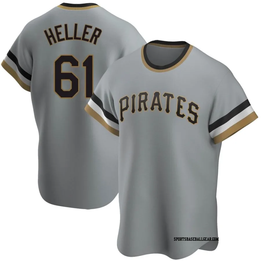 Ben Heller Men's Pittsburgh Pirates Gray Replica Road Cooperstown Collection Jersey