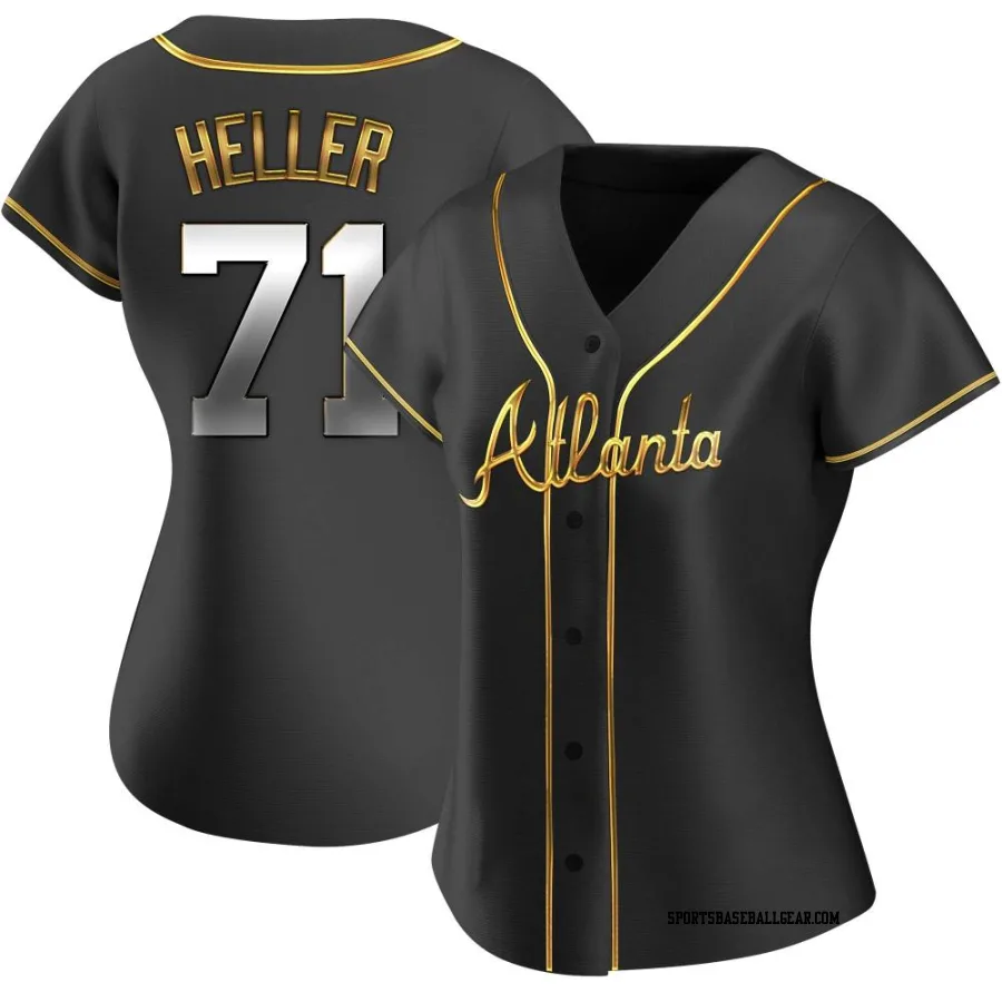 Ben Heller Women's Atlanta Braves Black Golden Replica Alternate Jersey