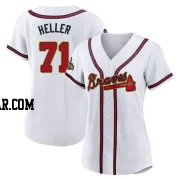 Ben Heller Women's Atlanta Braves Gold Replica White 2022 Program Jersey