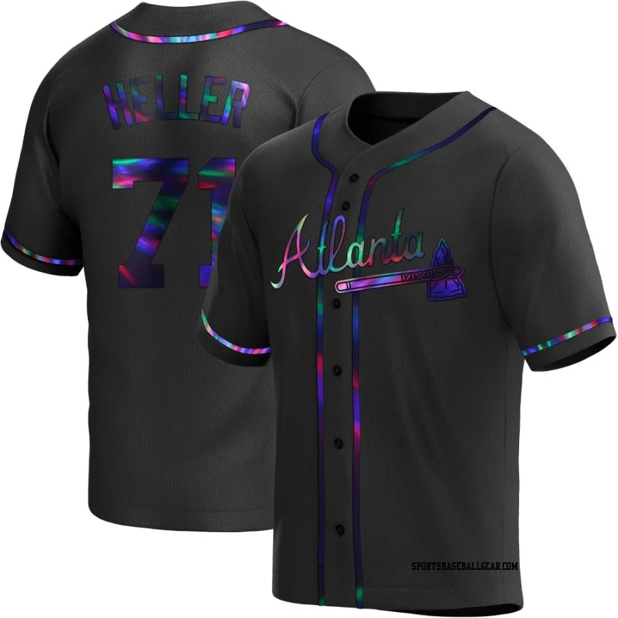 Ben Heller Youth Atlanta Braves Black Holographic Replica Alternate Jersey