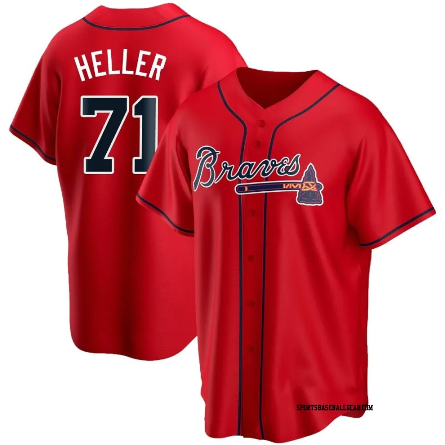 Ben Heller Youth Atlanta Braves Red Replica Alternate Jersey