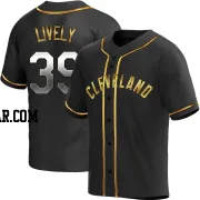 Ben Lively Men's Cleveland Guardians Black Golden Replica Alternate Jersey