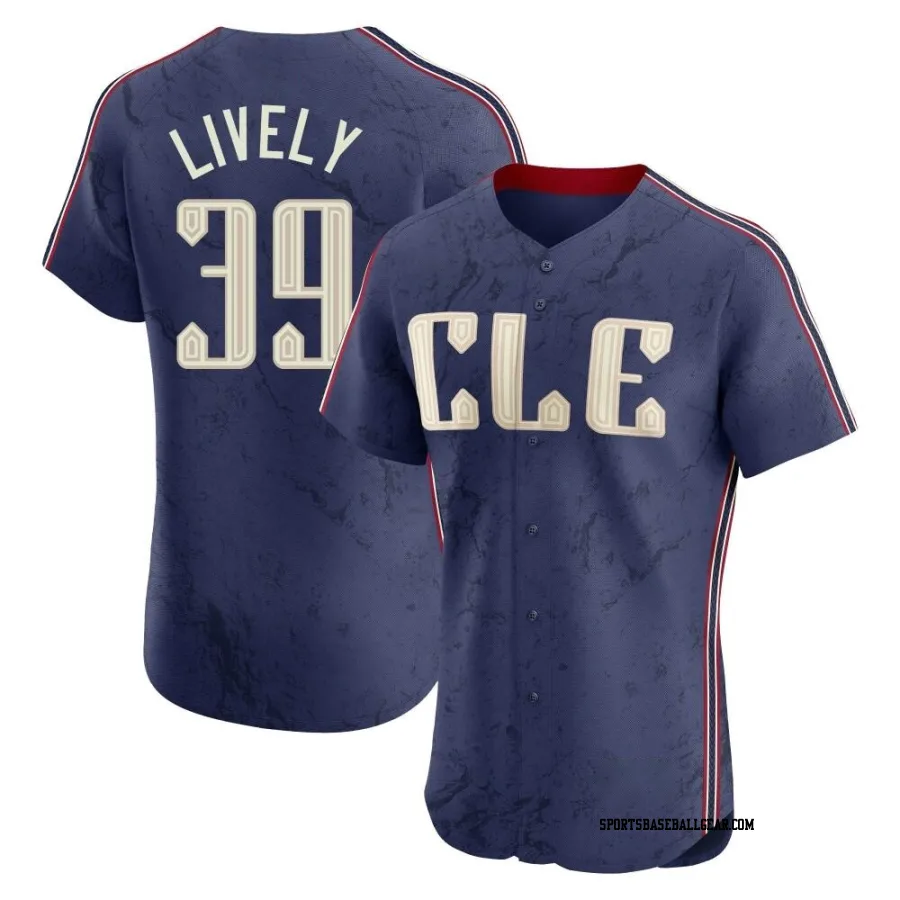 Ben Lively Men's Cleveland Guardians Navy Elite 2024 City Connect Jersey