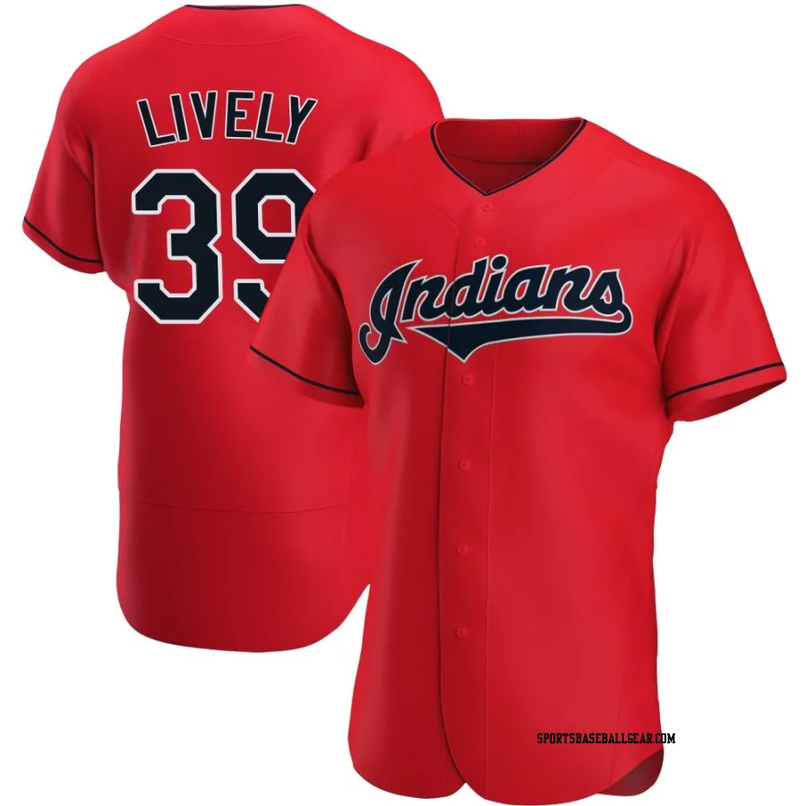 Ben Lively Men's Cleveland Guardians Red Authentic Alternate Jersey