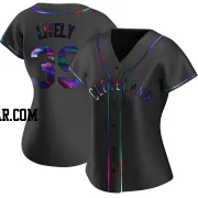 Ben Lively Women's Cleveland Guardians Black Holographic Replica Alternate Jersey