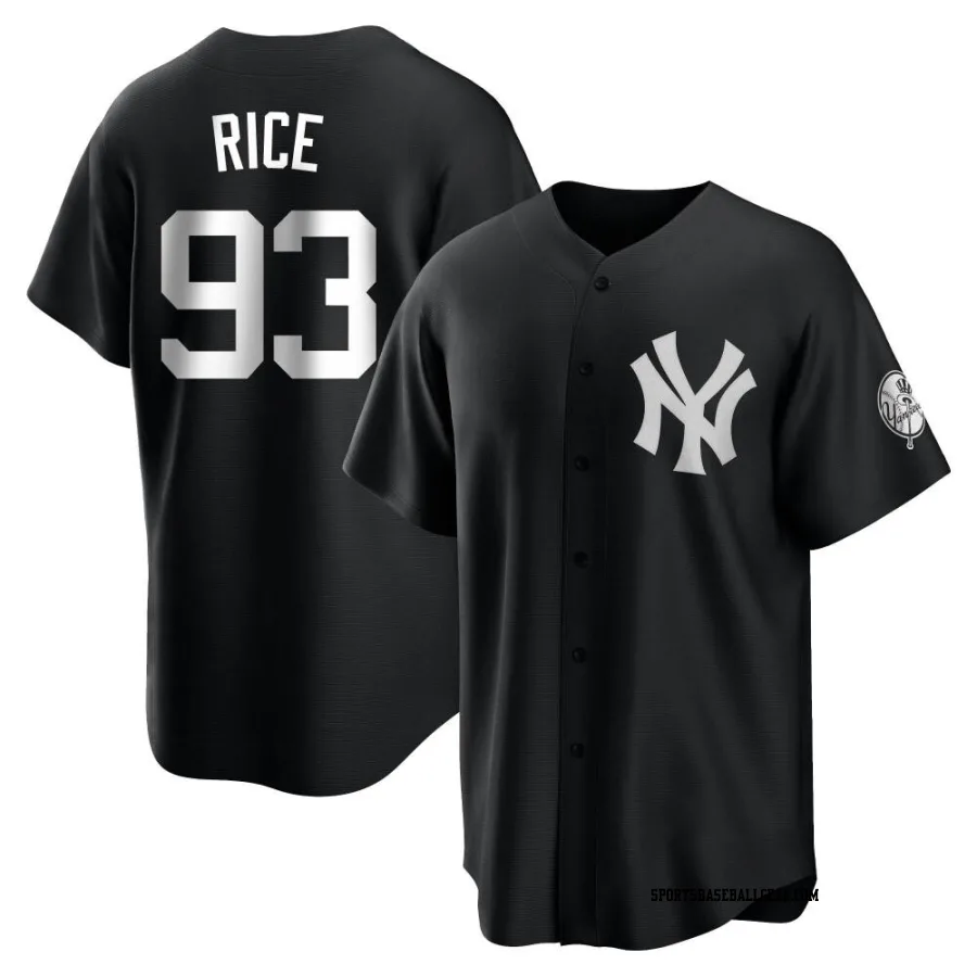 Ben Rice Men's New York Yankees Black/White Replica Jersey