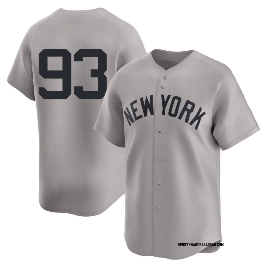 Ben Rice Men's New York Yankees Gray Limited Away 2nd Jersey