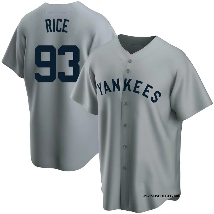 Ben Rice Men's New York Yankees Gray Replica Road Cooperstown Collection Jersey