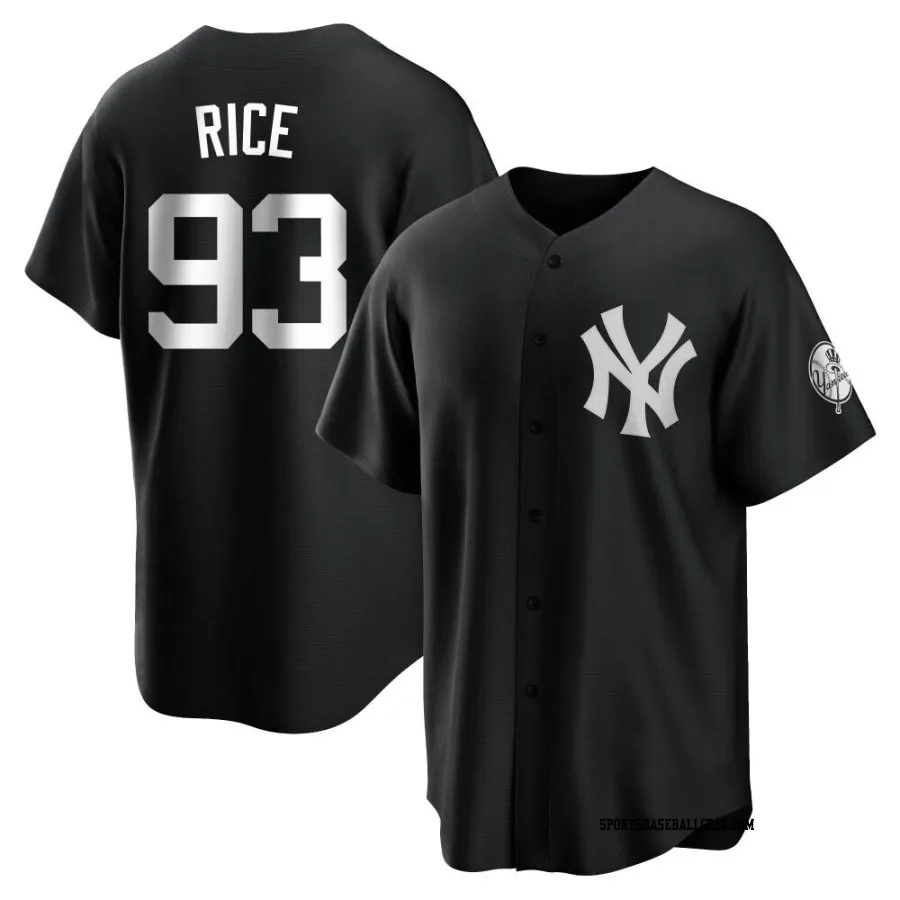 Ben Rice Youth New York Yankees Black/White Replica Jersey