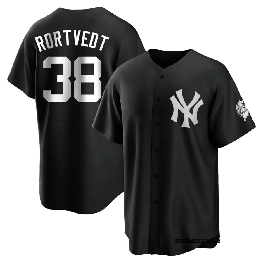 Ben Rortvedt Men's New York Yankees Black/White Replica Jersey