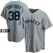 Ben Rortvedt Men's New York Yankees Gray Replica Road Cooperstown Collection Jersey