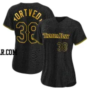 Ben Rortvedt Women's Tampa Bay Rays Black Authentic Snake Skin City Jersey