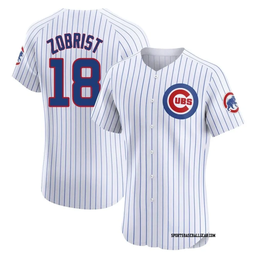 Ben Zobrist Men's Chicago Cubs White Elite Home Jersey