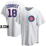 Ben Zobrist Men's Chicago Cubs White Replica Home Jersey