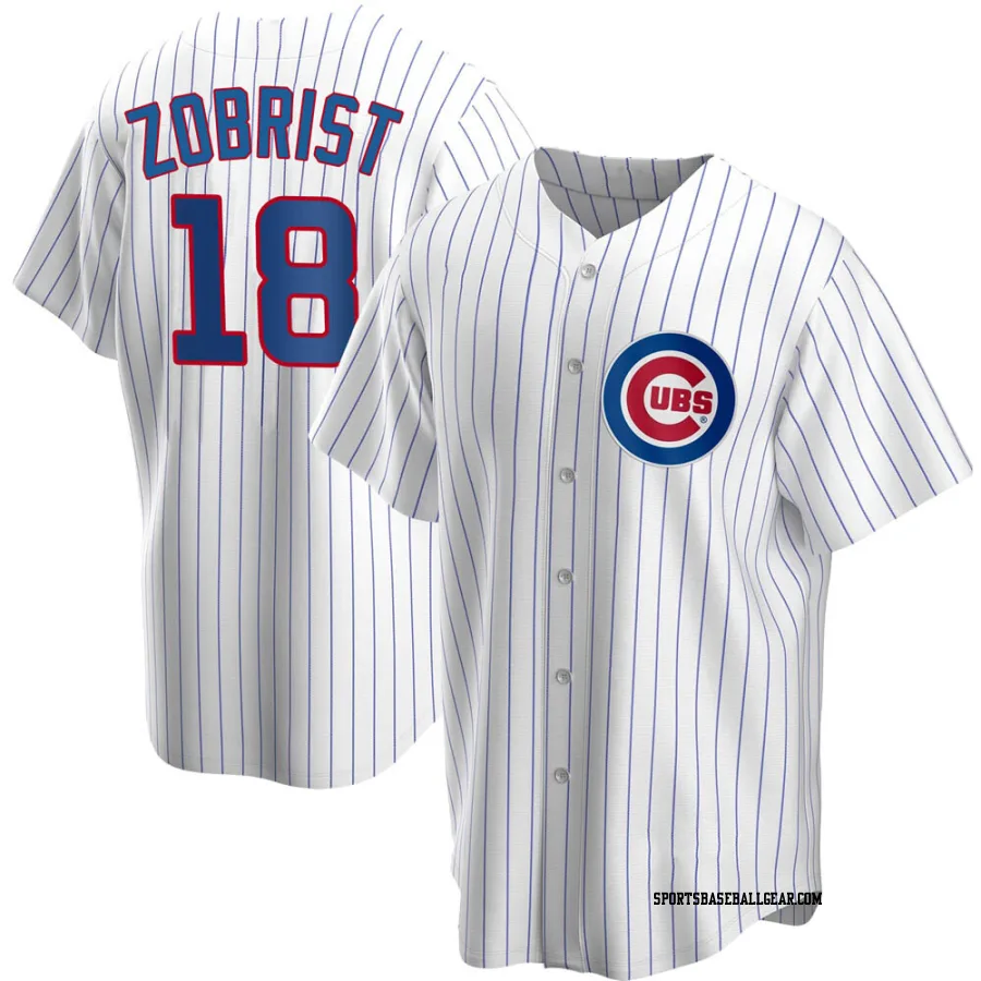 Ben Zobrist Men's Chicago Cubs White Replica Home Jersey