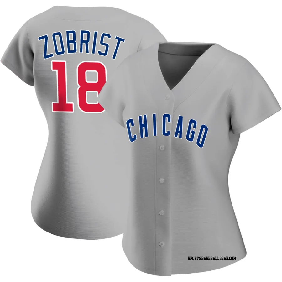 Ben Zobrist Women's Chicago Cubs Gray Authentic Road Jersey