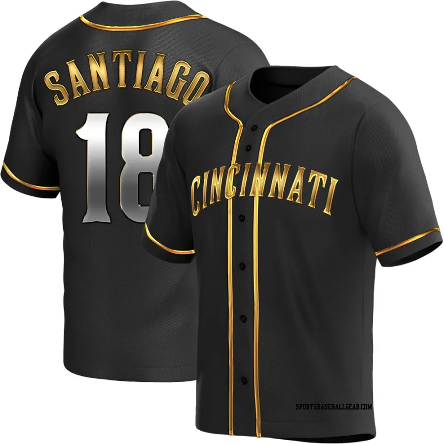 Benito Santiago Men's Cincinnati Reds Black Golden Replica Alternate Jersey