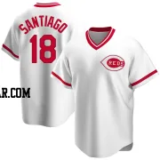 Benito Santiago Men's Cincinnati Reds White Replica Home Cooperstown Collection Jersey