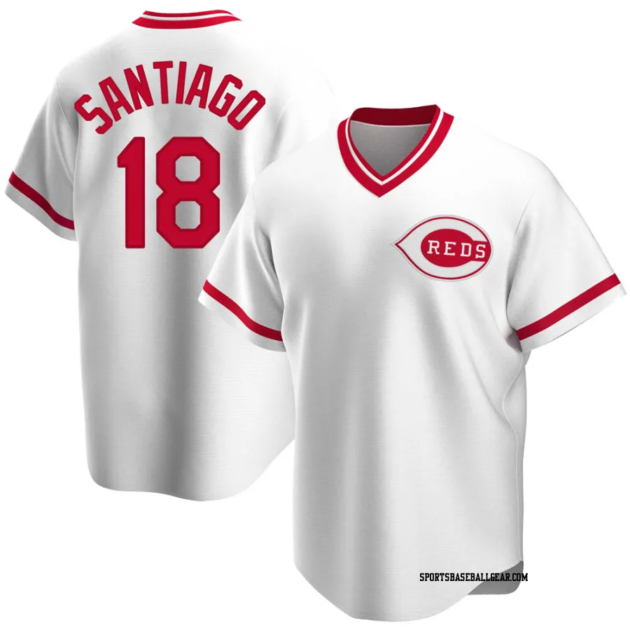 Benito Santiago Men's Cincinnati Reds White Replica Home Cooperstown Collection Jersey