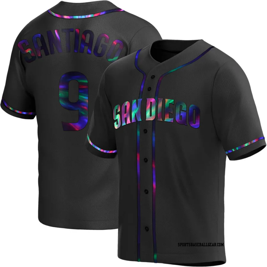 Benito Santiago Men's San Diego Padres Black Holographic Replica Alternate Jersey