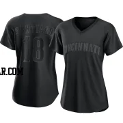 Benito Santiago Women's Cincinnati Reds Black Authentic Pitch Fashion Jersey