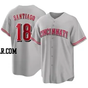 Benito Santiago Youth Cincinnati Reds Gray Replica Road Jersey