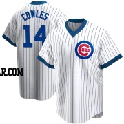 Benjamin Cowles Men's Chicago Cubs White Replica Home Cooperstown Collection Jersey