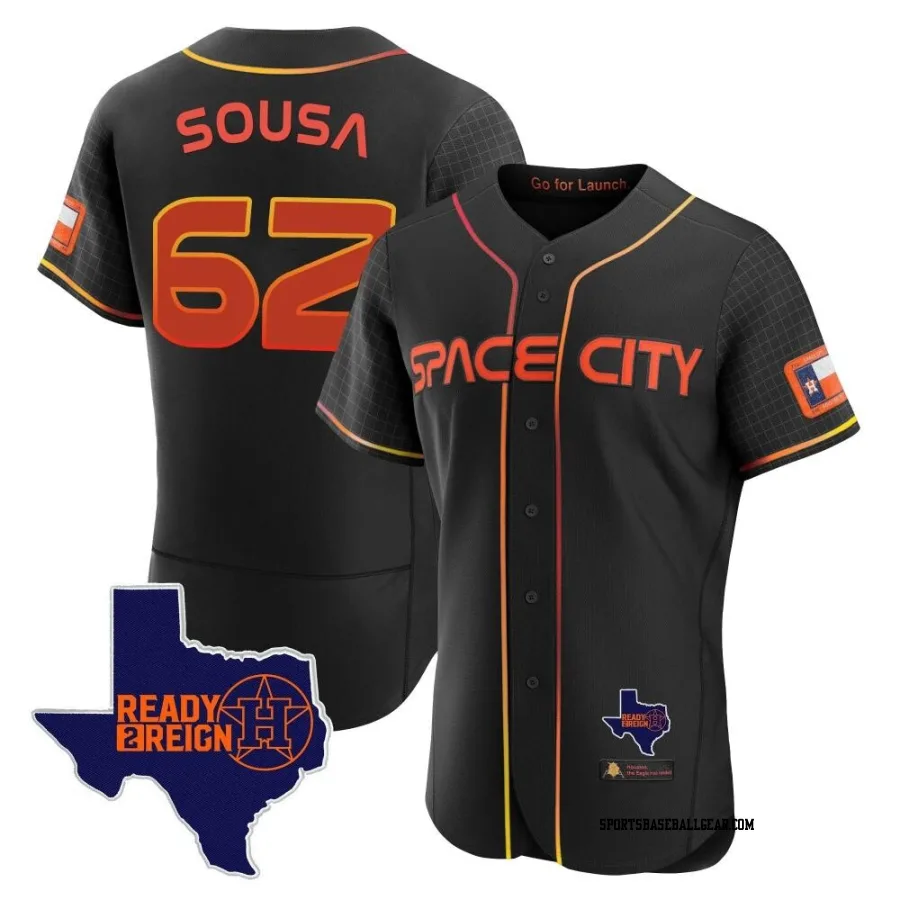 Bennett Sousa Men's Houston Astros Black Authentic 2023 Space City Ready 2 Reign Flex Base Jersey