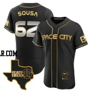 Bennett Sousa Men's Houston Astros Black/Gold Authentic 2023 Space City Ready 2 Reign Flex Base Jersey