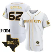 Bennett Sousa Men's Houston Astros White/Gold Authentic 2023 Space City Ready 2 Reign Flex Base Jersey