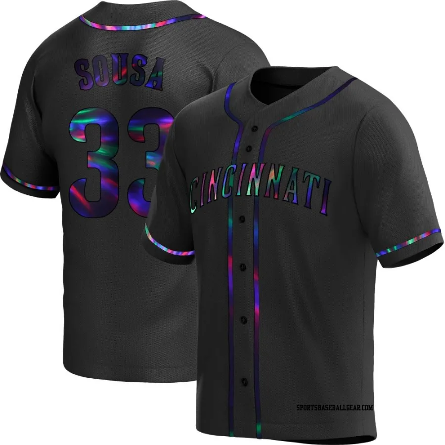 Bennett Sousa Youth Cincinnati Reds Black Holographic Replica Alternate Jersey