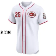 Bernie Carbo Men's Cincinnati Reds White Elite Home Jersey