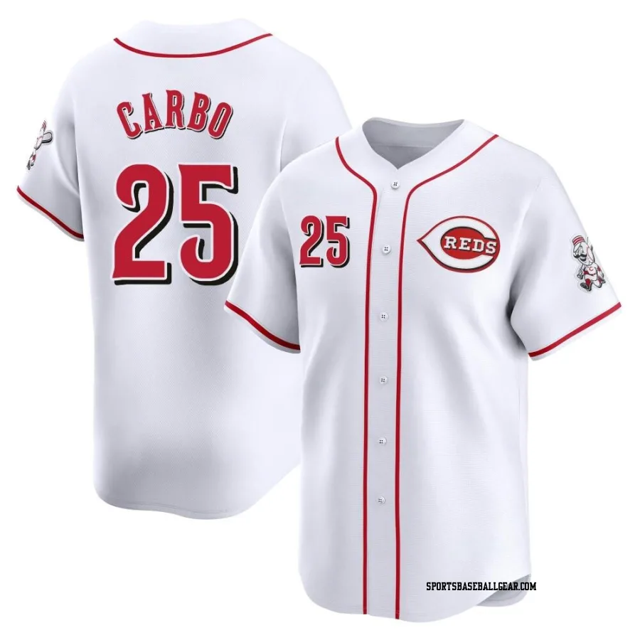 Bernie Carbo Men's Cincinnati Reds White Limited Home Jersey