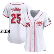 Bernie Carbo Women's Cincinnati Reds White Limited Home Jersey