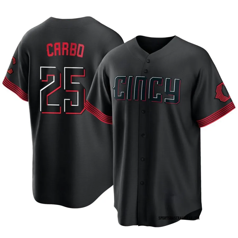 Bernie Carbo Youth Cincinnati Reds Black Replica 2023 City Connect Jersey