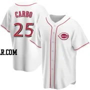 Bernie Carbo Youth Cincinnati Reds White Replica Home Jersey