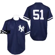 Bernie Williams Men's New York Yankees Blue Replica 1995 Throwback Jersey