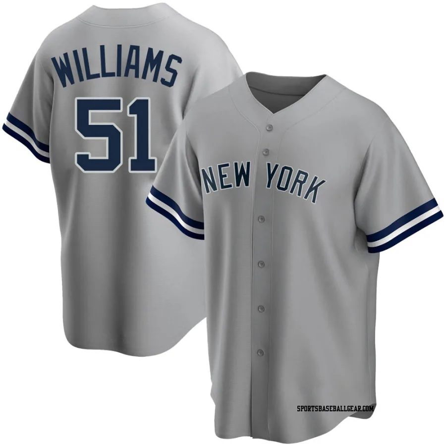 Bernie Williams Men's New York Yankees Gray Replica Road Name Jersey