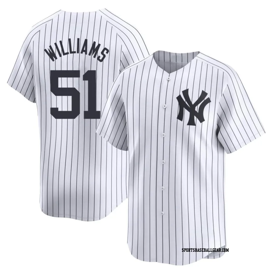 Bernie Williams Men's New York Yankees White Limited Yankee Home Jersey